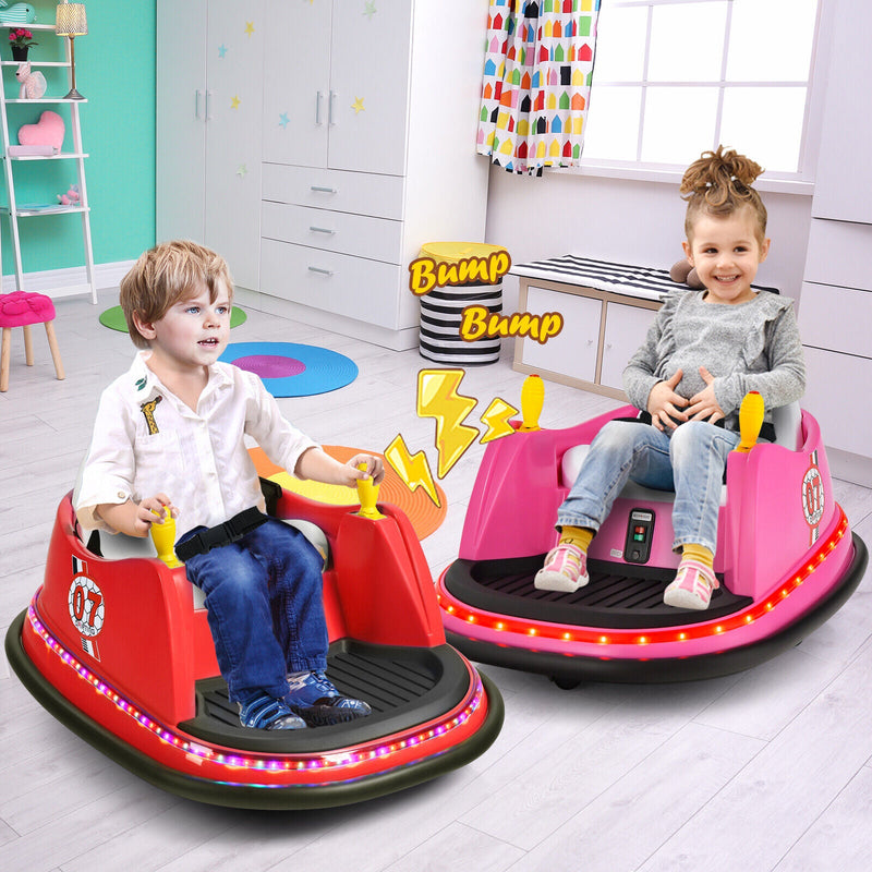 360° Spin Race Bumper Car Toy with Remote Control - 12V Red Vehicle for Kids