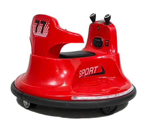 360 Spin Red Electric Bumper Car for Kids with Remote Control - Ages 2-5