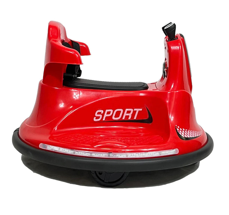 360 Spin Red Electric Bumper Car for Kids with Remote Control - Ages 2-5