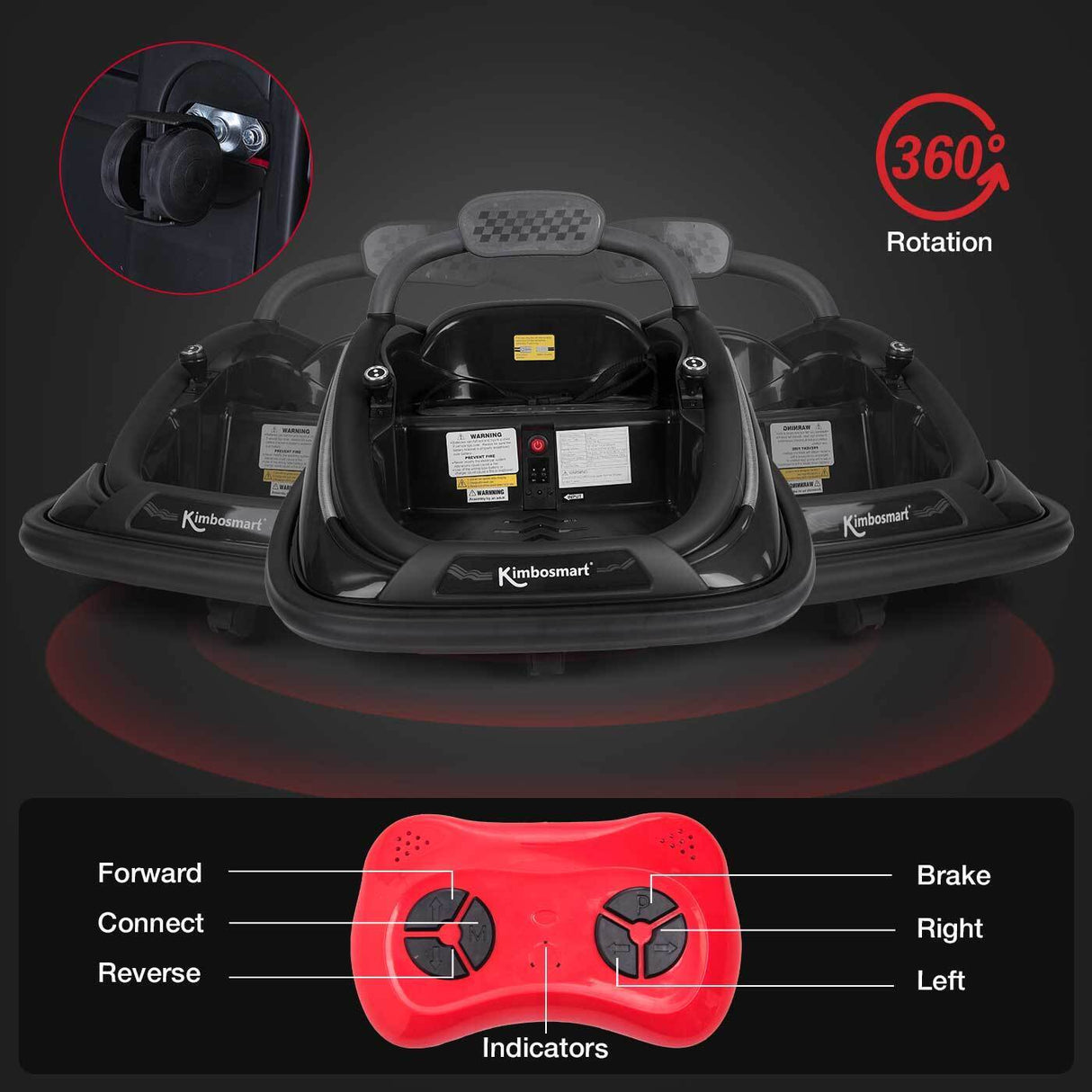 360° Spin Ride On Bumper Car for Kids - Rechargeable Electric Toy Vehicle (12V)