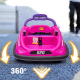 360° Spinning Electric Bumper Car for Kids with Remote Control and LED Lights - 12V