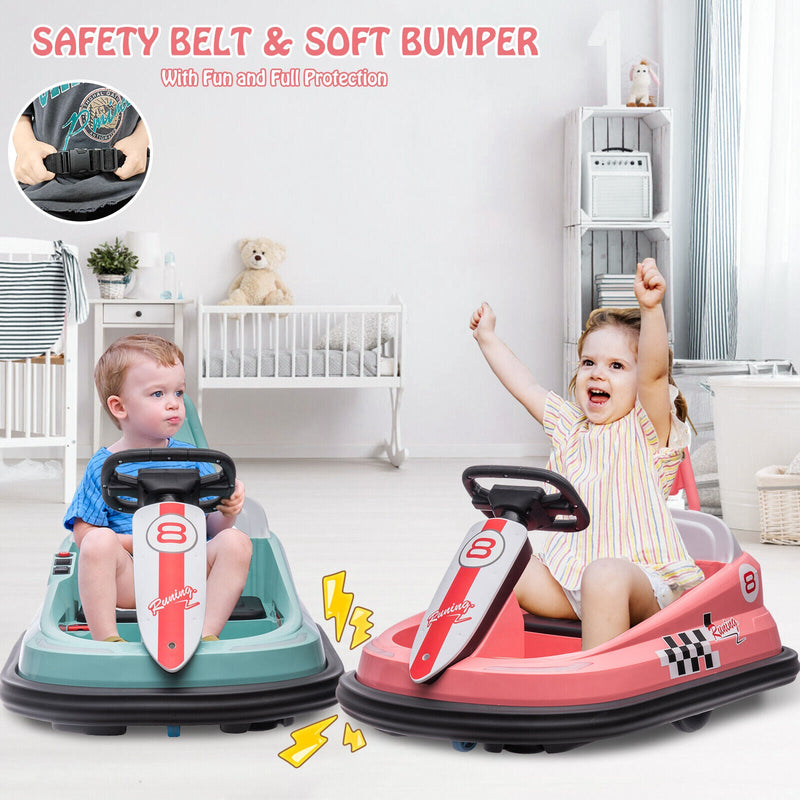 360° Spinning Electric Ride-On Bumper Car for Kids and Toddlers with 2-Speed Control