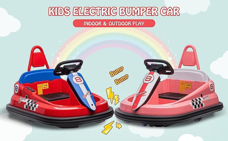 360° Spinning Electric Ride-On Bumper Car for Kids and Toddlers with 2-Speed Control