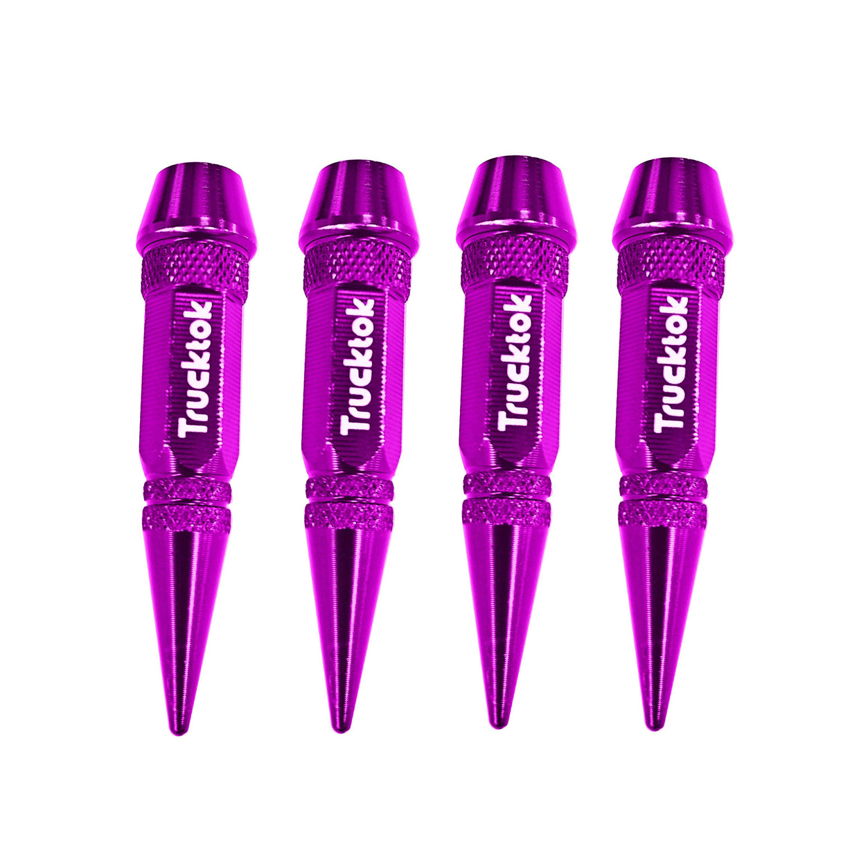 Trucktok 4pcs Aluminum Spike Bullet Valve Stem Caps Cover Wheel Tire Air Cap TruckTok