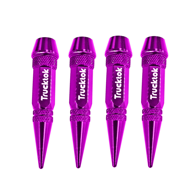 Trucktok 4pcs Aluminum Spike Bullet Valve Stem Caps Cover Wheel Tire Air Cap