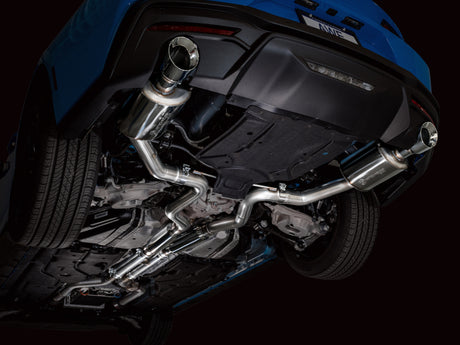 Échappement Catback AWE 2024 Ford Mustang GT Fastback S650 RWD Touring avec double embout chromé argenté