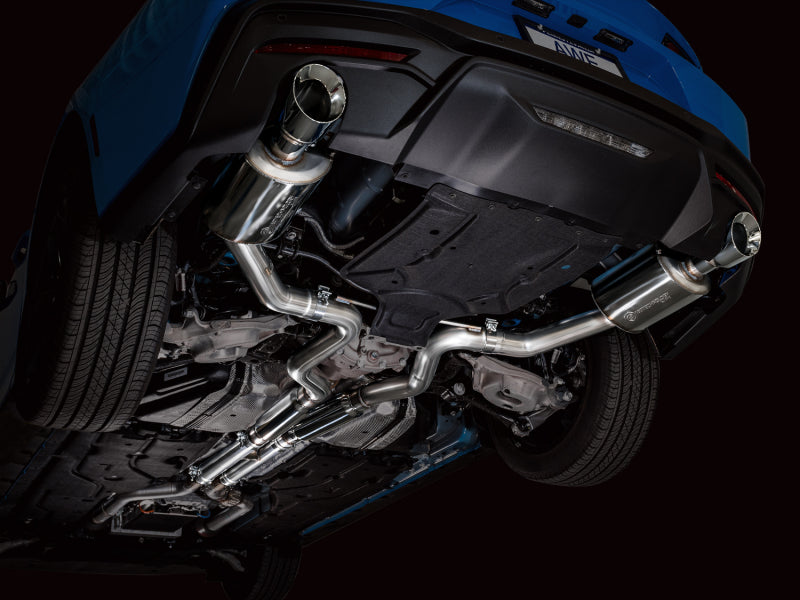 Échappement Catback AWE 2024 Ford Mustang GT Fastback S650 RWD Touring avec double embout chromé argenté