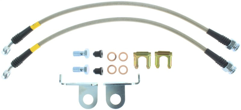 Conduites de frein avant en acier inoxydable StopTech 2015 Ford Mustang Base/V6/GT avec disques avant 320 mm et 352 mm
