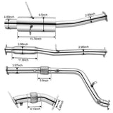 2002-2007 Subaru WRX/STI GD EJ205 Catback Exhaust 3" Pipe 4.5" Muffler Tip + Downpipe Up-pipe Flashark