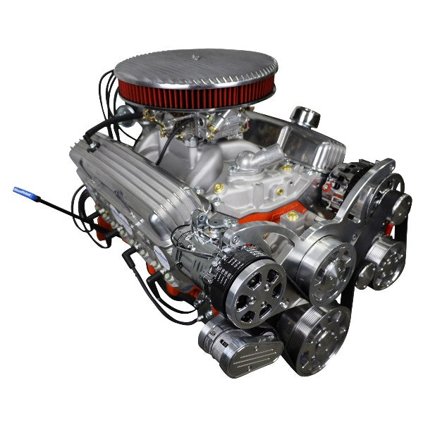 GM Small Block Compatible 327 c.i. Engine - 350 Horsepower - Deluxe Dressed - Polished Pulley Kit - Carbureted