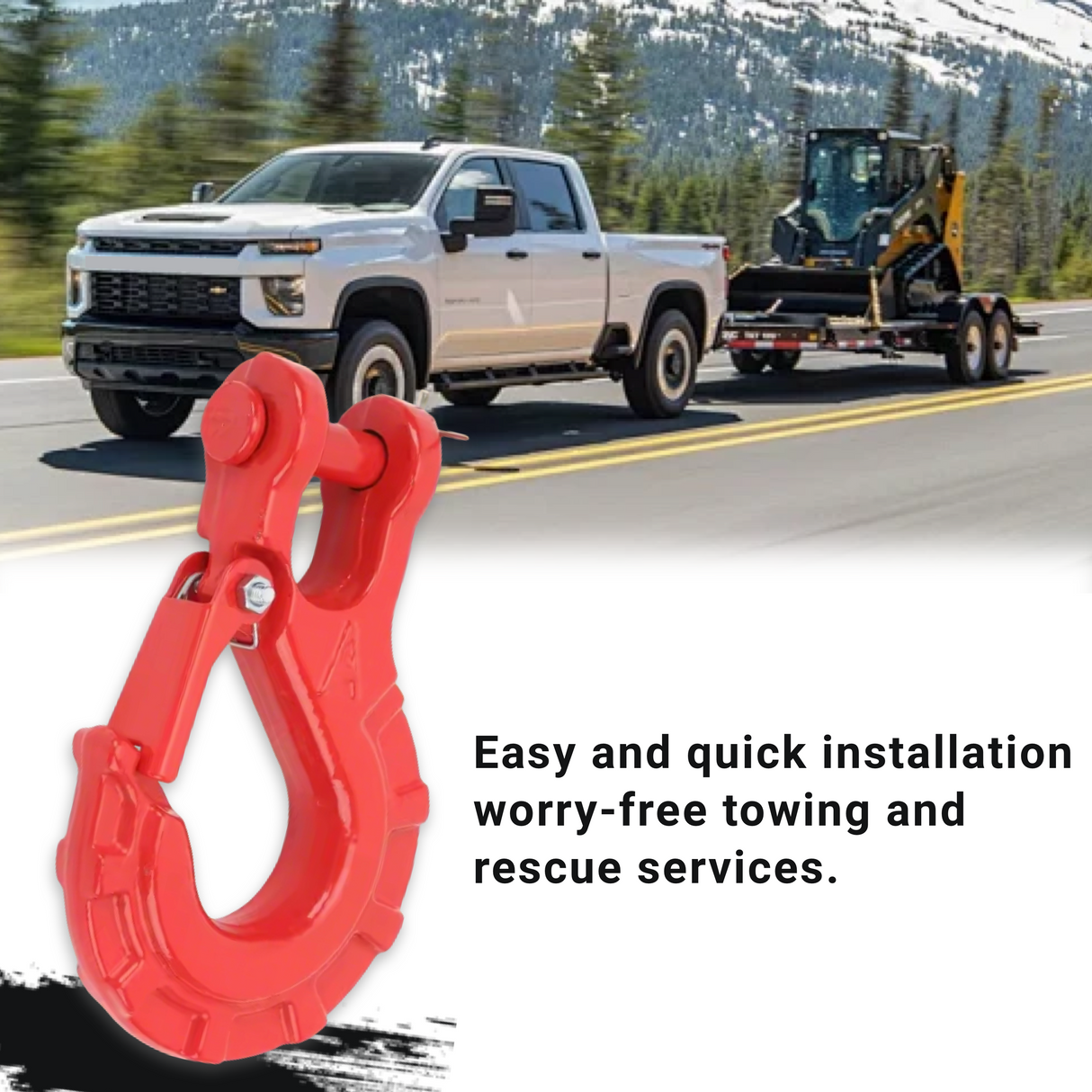 Trucktok 3/8" Forged Steel Winch Hook 33,000 lbs with Safety Latch TruckTok