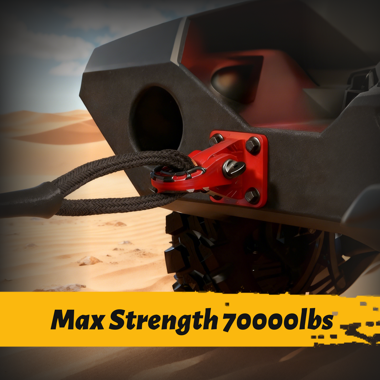 Trucktok 3/4" D-Ring Shackle 70,000 lbs Break Strength with Isolator (1 Pair ) TruckTok