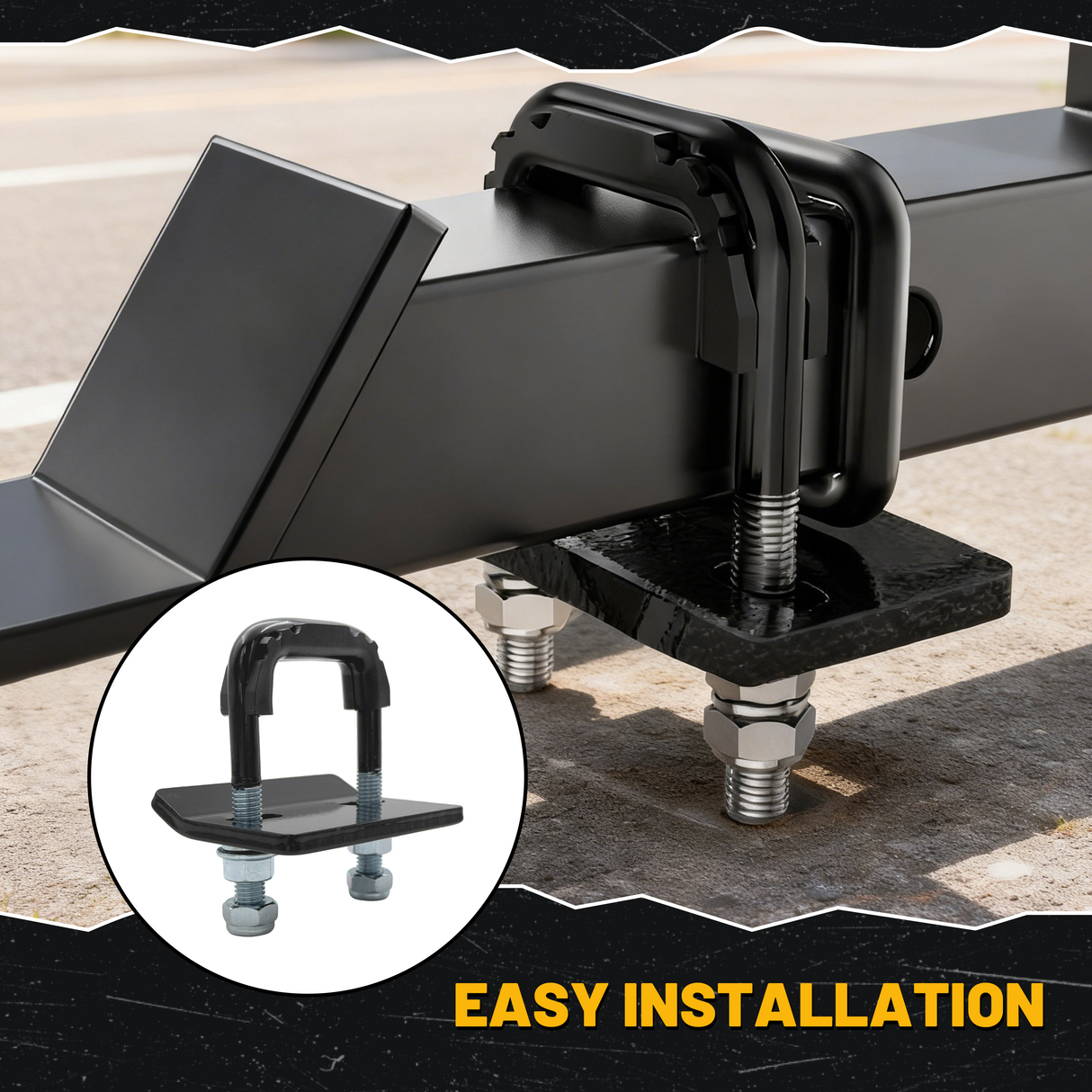 Trucktok 2" Anti-Rattle Hitch Tightener with Rubber Isolator U-Bolt TruckTok