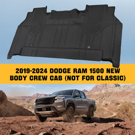 Trucktok 2019-2024 Dodge Ram 1500 New Body Crew Cab with Storage Box All-Weather Floor Mats TruckTok