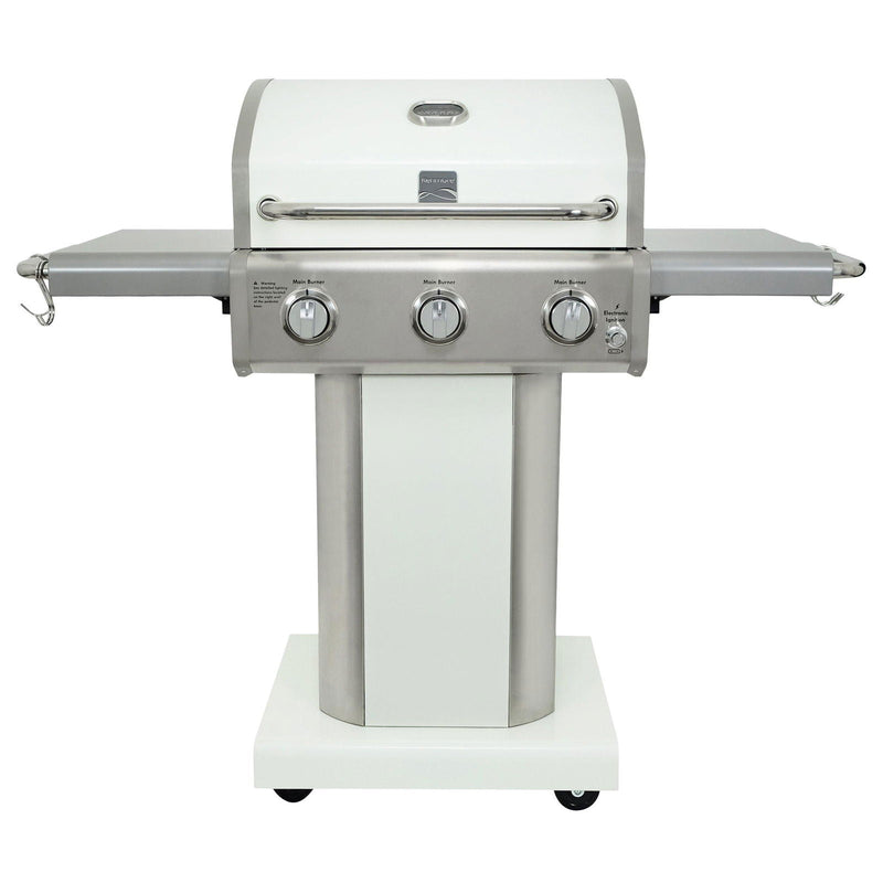 3 Burner Pedestal Gas Grill - Pearl