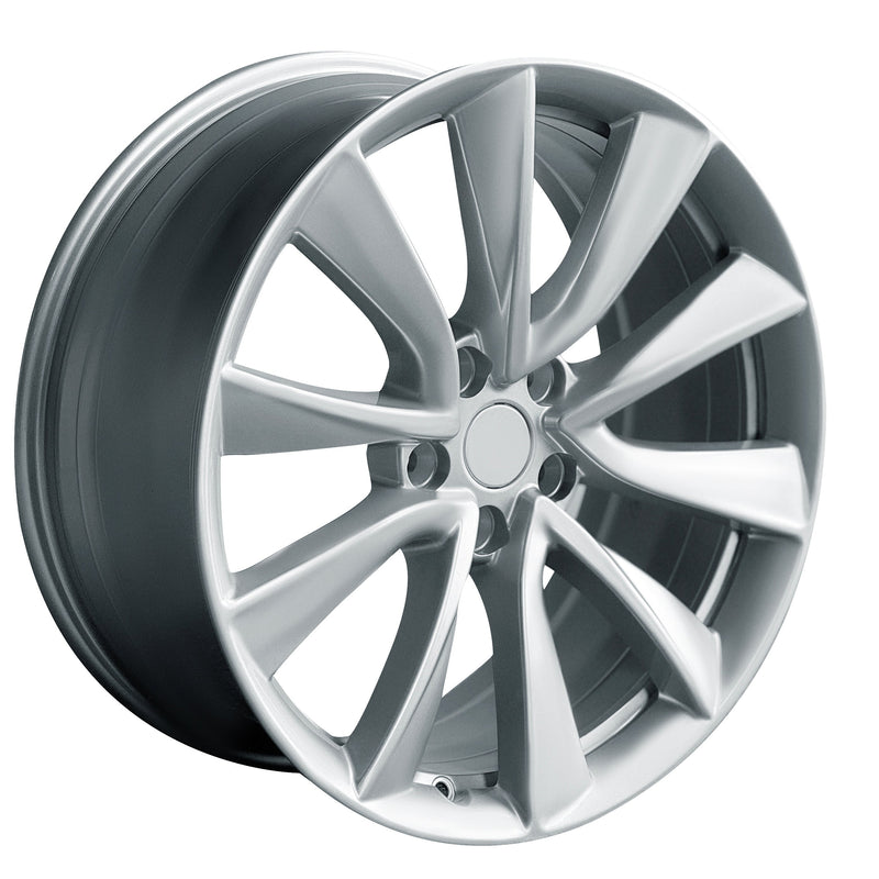 19x8.5" 5x114.3mm Silver Tesla Style Wheels For Model Y S 3