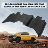 Trucktok Dodge Ram 2013-2018 1500 2500 3500 & 2019-2024 1500 Classic Crew Cab All-Weather TPE Floor Mats TruckTok