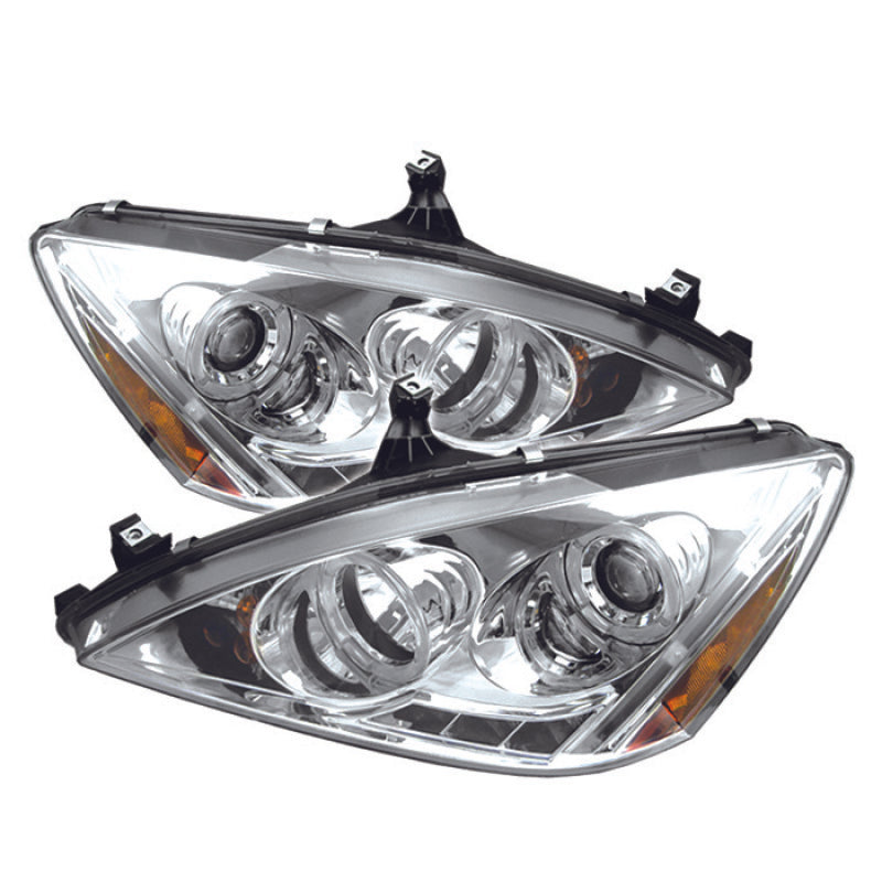 Phares de projecteur Spyder Honda Accord 03-07 LED Halo Amber Reflctr LED Chrm PRO-YD-HA03-AM-C