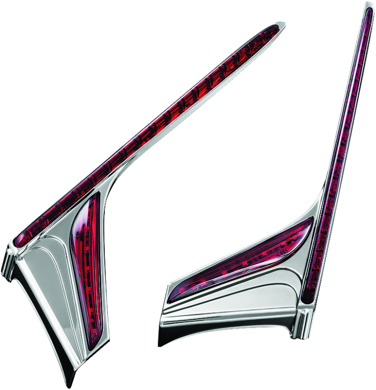 Bandes de feux arrière verticaux à LED Kuryakyn 12-17 GL1800 Lentille rouge chromée