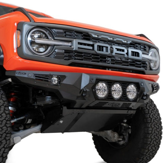 Addictive Desert Designs Front Bumper with Rigid 360 Mounts and Side Cube Light Mounts | 2022+ Ford Bronco Raptor