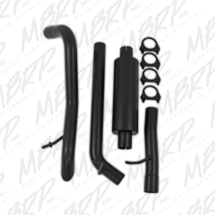 Échappement tout-terrain noir à sortie arrière simple pour Jeep Wrangler/Rubicon 3,6 L V6 Cat Back MBRP 12