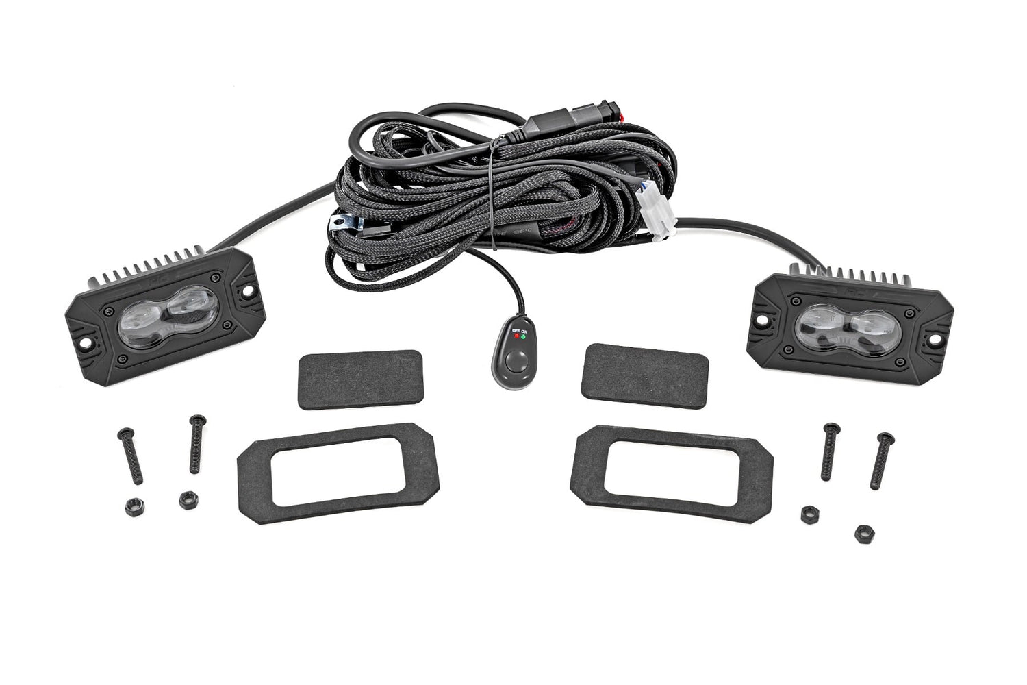 Rough Country Black Series 3x1.75 Inch LED Slim Fog Light Pair