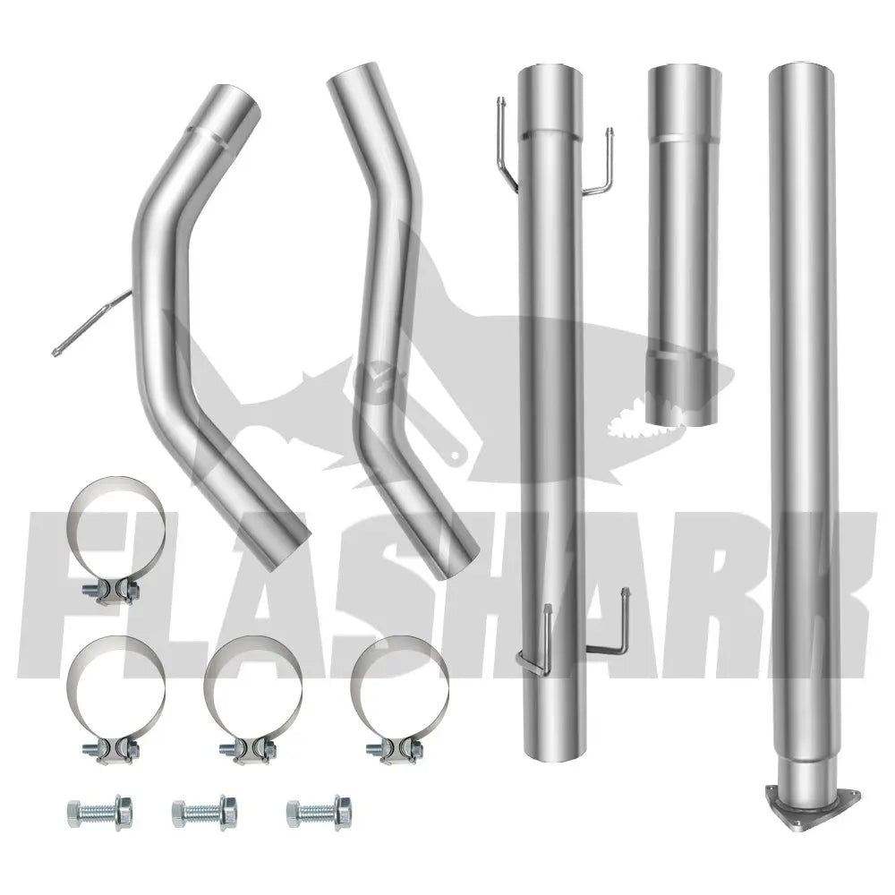 4"/5" Downpipe-Back 2016-2018 5.0 Cummins | Nissan Titan DPF Delete Race Pipe Flashark