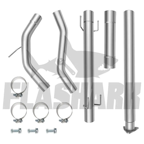 4"/5" Downpipe-Back 2016-2018 5.0 Cummins | Nissan Titan DPF Delete Race Pipe Flashark
