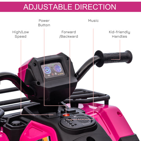 12V Kids ATV with Music, Headlights, and Forward/Backward Function - A Fun Ride for Young Adventurers!