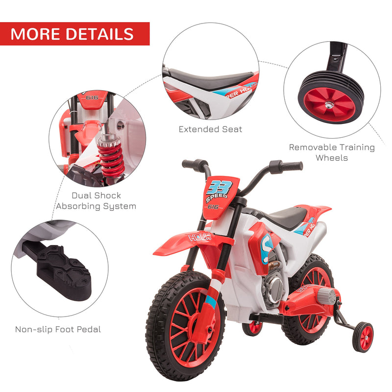 12V Rechargeable Dirt Bike Toy with Training Wheels - Perfect for Little Riders!