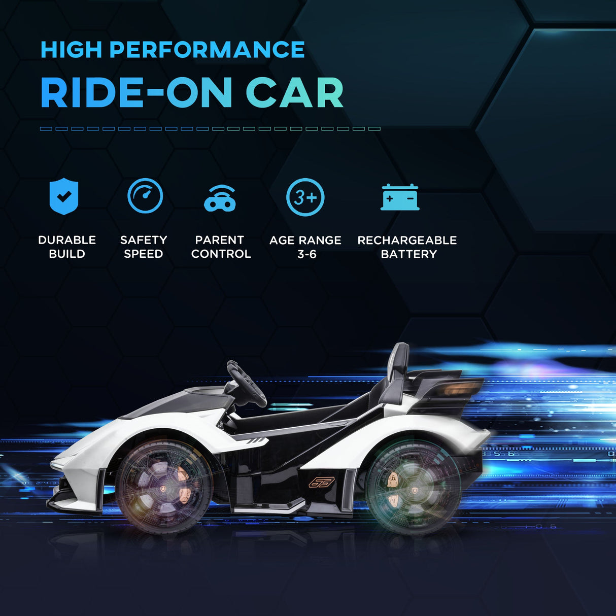12V Lamborghini Kids Ride-On Sports Car with Remote Control
