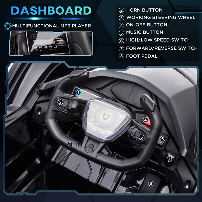 12V Lamborghini Kids Ride-On Sports Car with Remote Control