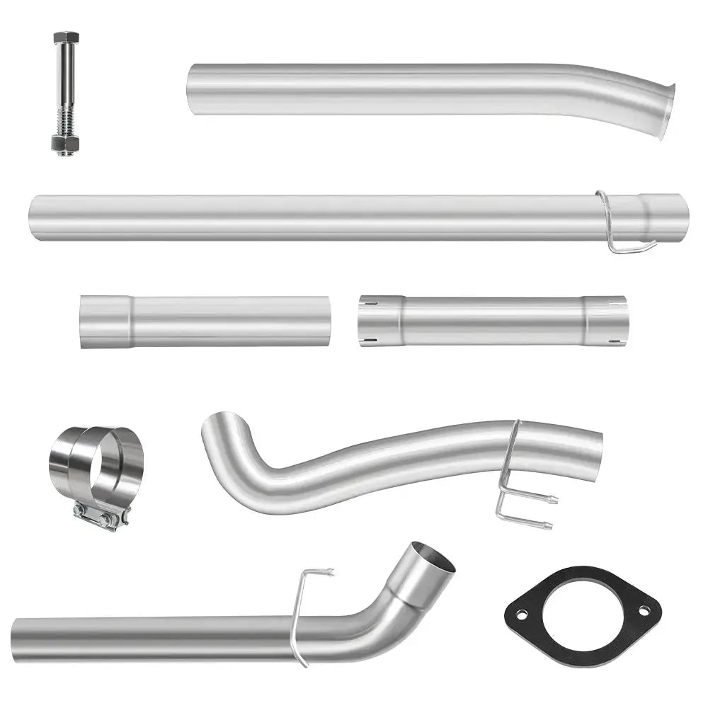 4.0/5.0 Inch 6.7 Powerstroke DPF Delete Race Pipe | Downpipe-Back Exhaust w/Muffler for 2011-2023 Ford F-250, F-350, F-450