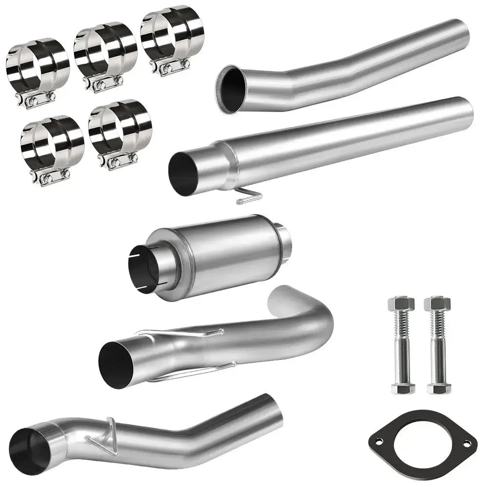 4.0/5.0 Inch 6.7 Powerstroke DPF Delete Race Pipe | Downpipe-Back Exhaust w/Muffler for 2011-2023 Ford F-250, F-350, F-450