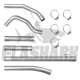 For 4.0 Inch 2008-2010 Ford 6.4 Powerstroke Cat & DPF Delete Race Downpipe-Back Pipe F-250 F-350 F-450 F-550 Flashark