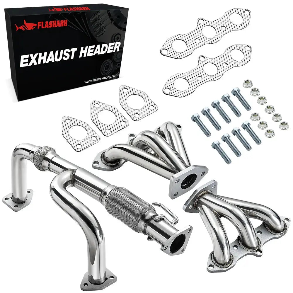 1998-2002 Honda Accord J30 V6 Exhaust Header/ Catback Exhaust w/4.5 Inches Muffler Tip All-In-One Kit Flashark