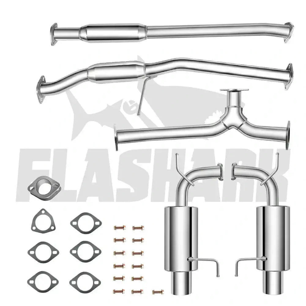 1998-2002 Honda Accord J30 V6 Exhaust Header/ Catback Exhaust w/4.5 Inches Muffler Tip All-In-One Kit Flashark