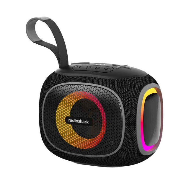 RadioShack Bluetooth Mini Speaker 10W, FM Radio, USB/AUX, IPX5 Water Resistant, RGB Lights, TekShack