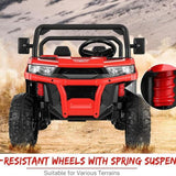 400W 2-Seater 4WD Ride-On Car for Kids with Dump Bed, RC Control, MP3 Player, and LED Lights - 3 Speed Options