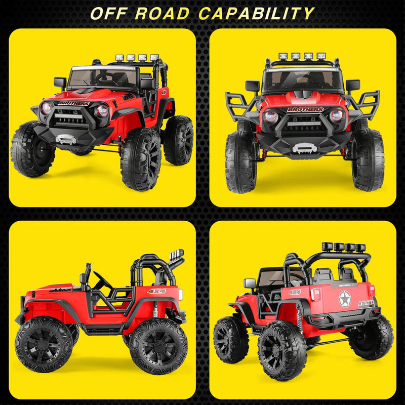 400W 2-Seater Electric Ride-On Jeep for Kids with LED Lights - 24V