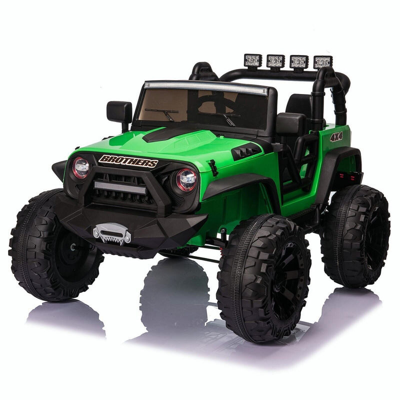 400W 2-Seater Electric Ride-On Jeep for Kids with LED Lights and 24V Battery