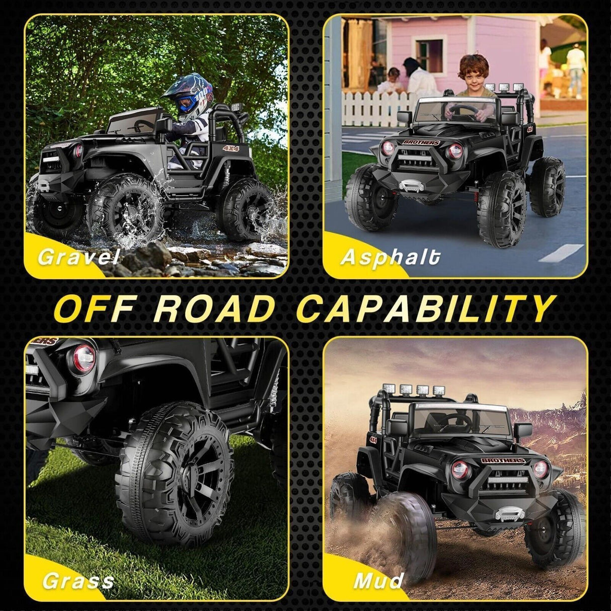 400W 2-Seater Electric Kids Truck with LED Lights and Music - Perfect Gift for Little Adventurers!