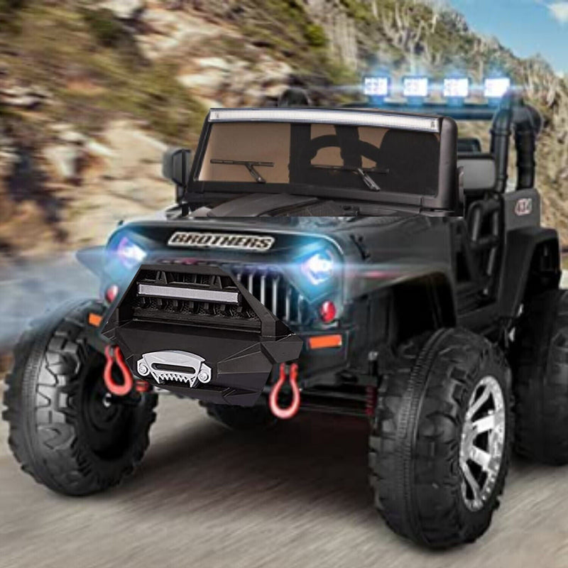 400W 2-Seater Electric Ride-On Jeep with LED Lights, MP3 Player, and USB Port for Kids (24V)