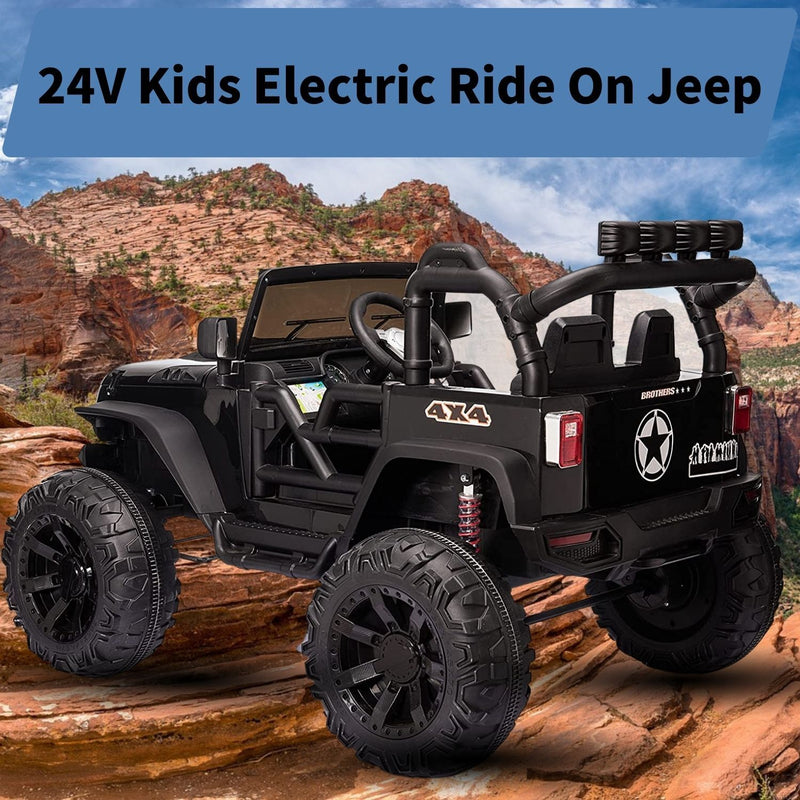 Premium 24V Electric Kids Ride-On Truck with MP3, LED Lights, Remote Control, and 2 Seats - 400W