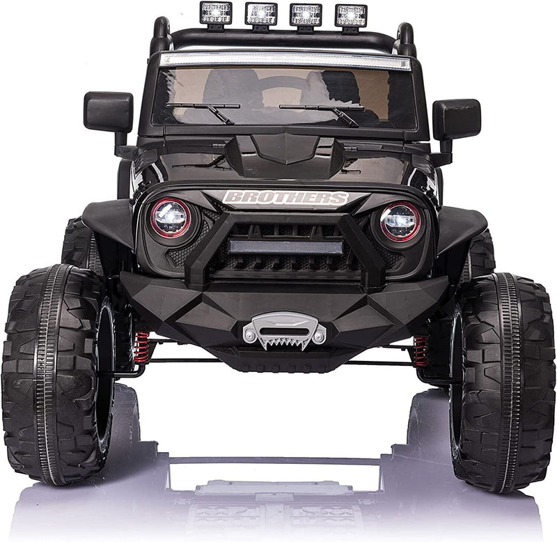 400W Electric 24V Kids Ride on Truck Car Jeep with MP3 Player, LED Lights, and Remote Control - Seats 2