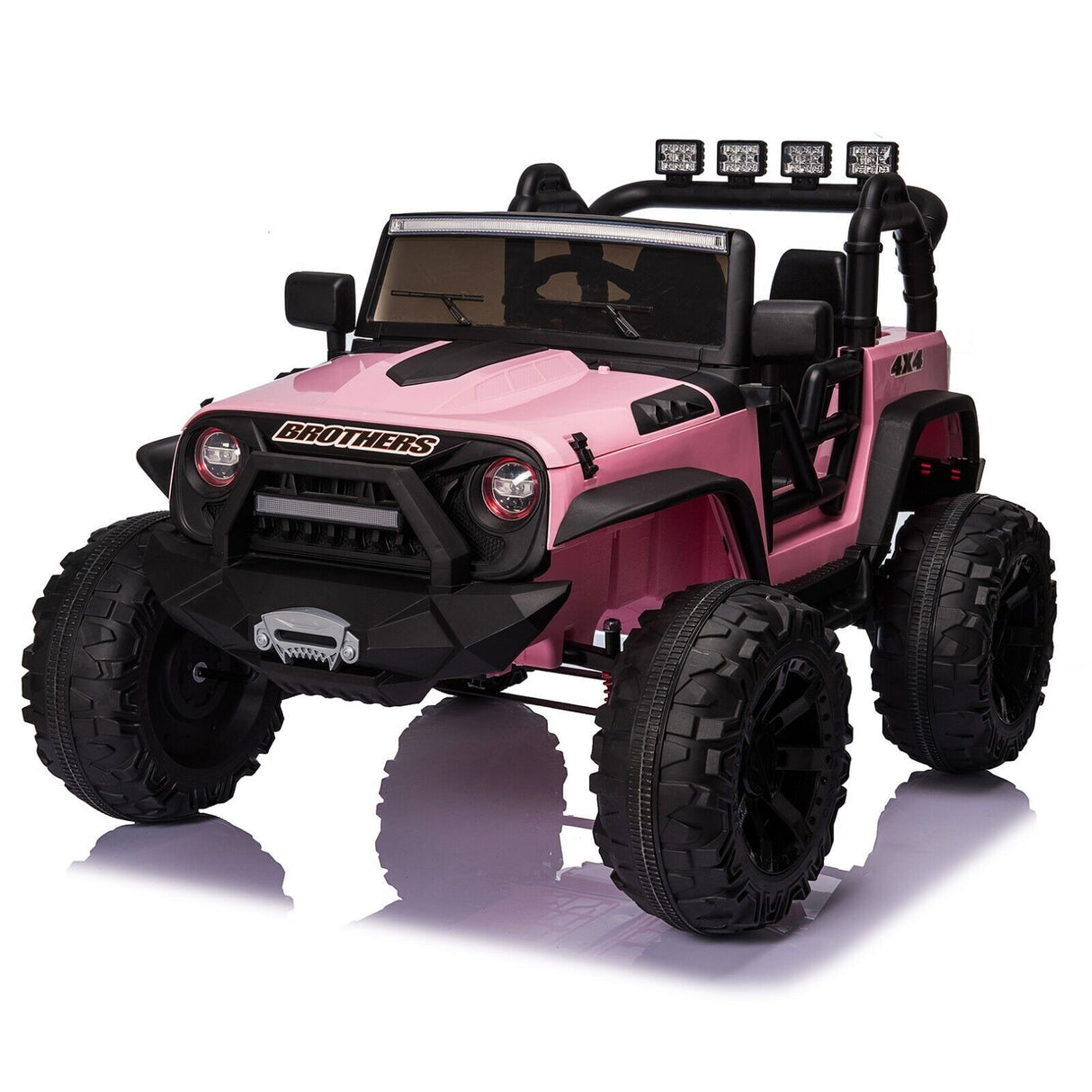 400W Electric Ride-On Jeep for Kids with Remote Control, LED Lights, and MP3 Player - Pink