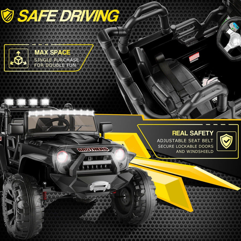 400W Electric Ride On Jeep for Kids with Remote Control, LED Lights, and MP3/USB