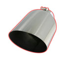 Flo~Pro Angle Cut Bolt On Exhaust Tips - Stainless Steel 4 X 8 X 15 Angle Cut Bolt On SS 45 Degree Angle Flo-Pro