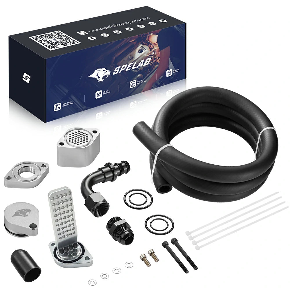 SPELAB Enhanced CCV/PCV Reroute/Delete Engine Ventilation Kit For 11-25 Ford 6.7L Powerstroke