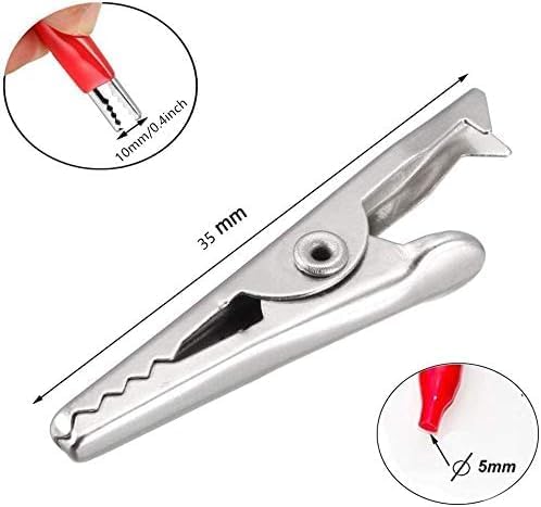 Alligator Clips with Insulated Boots – Medium Test Lead Clamps (4-Pack: 2 Red, 2 Black) Amazon